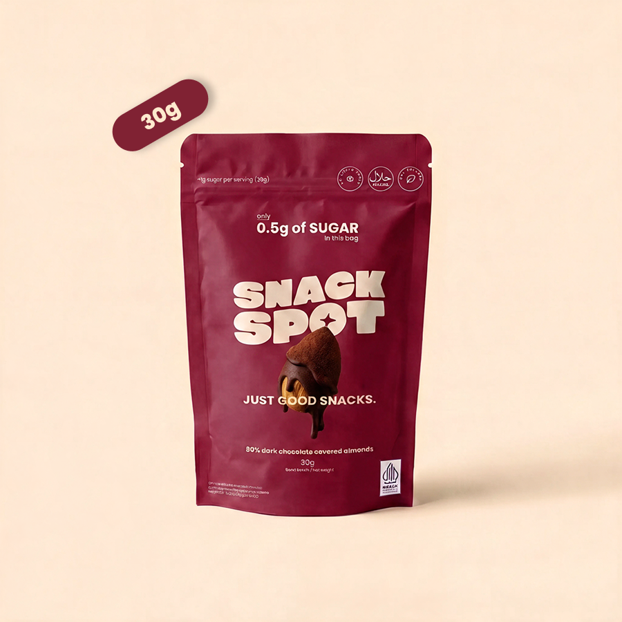 80% Dark Chocolate covered Almonds - 30g