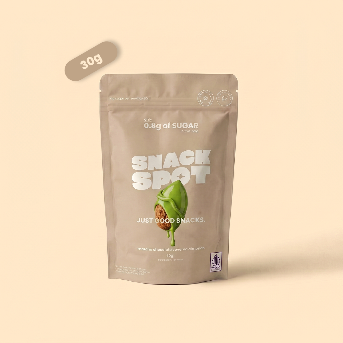 Matcha Chocolate covered Almonds - 30g