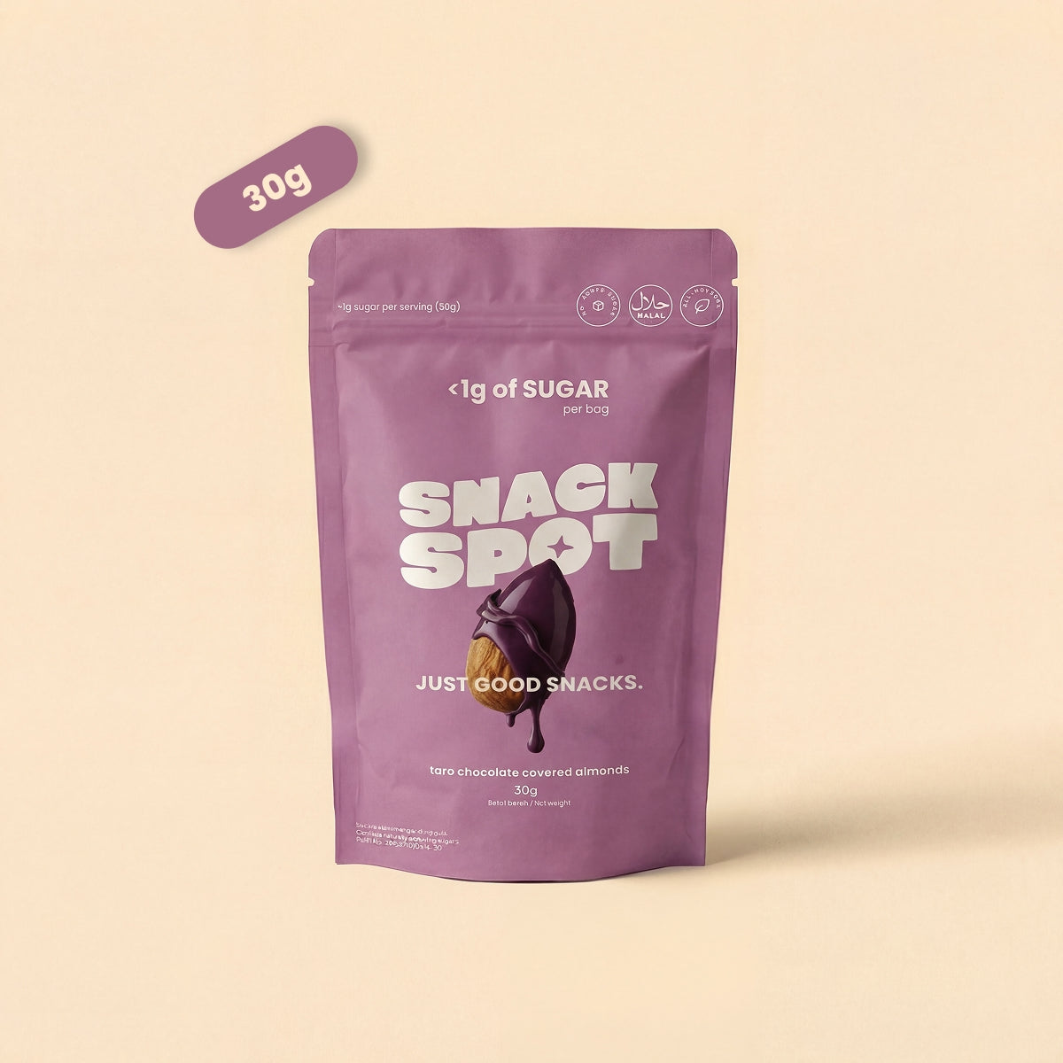 Taro Chocolate covered Almonds - 100g