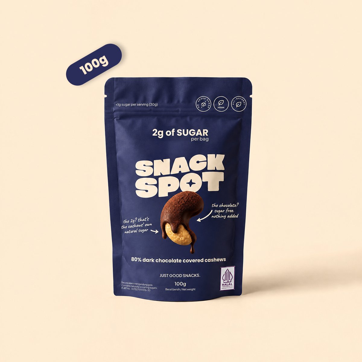 80% Dark Chocolate covered Cashews - 100g