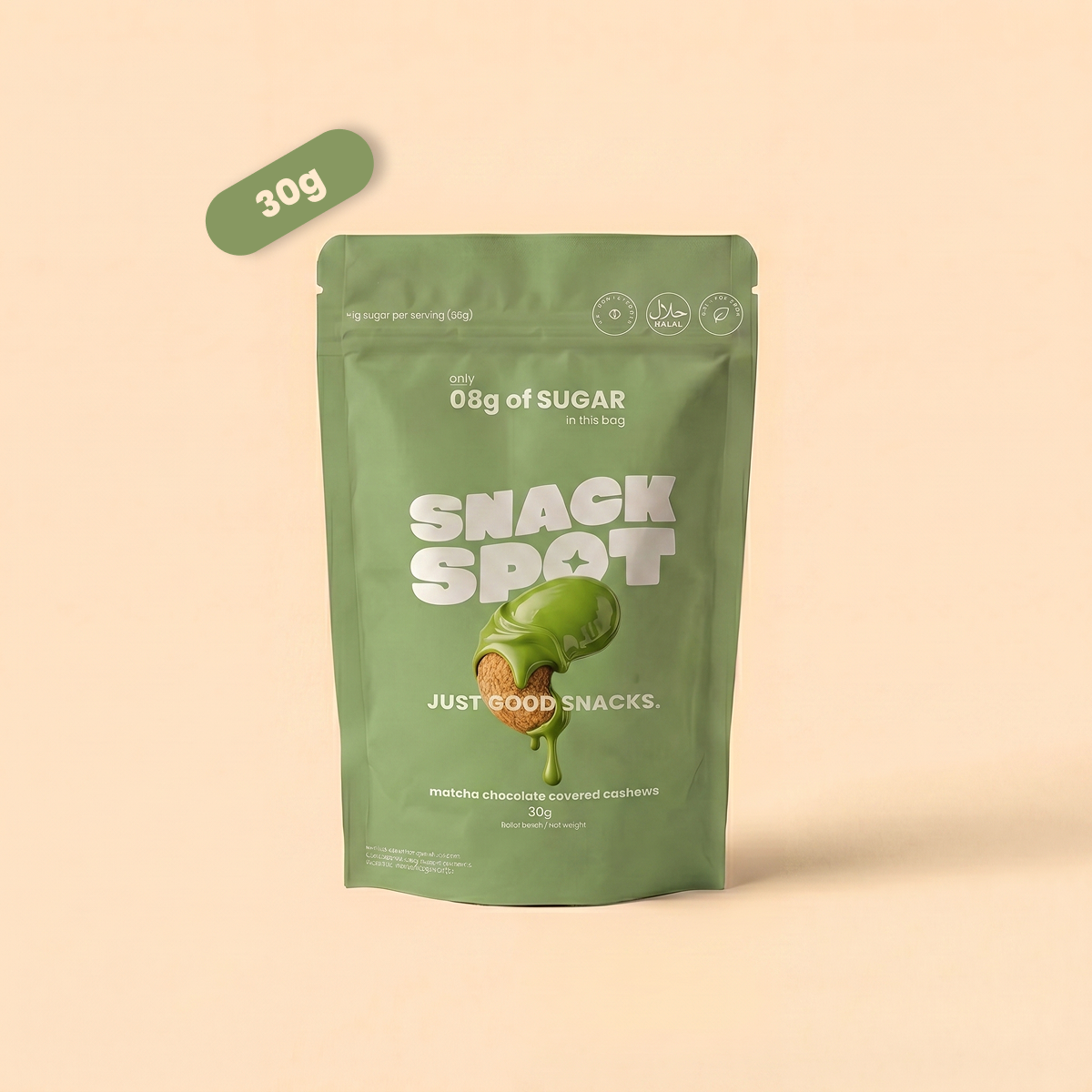 Matcha Chocolate covered Cashews - 30g