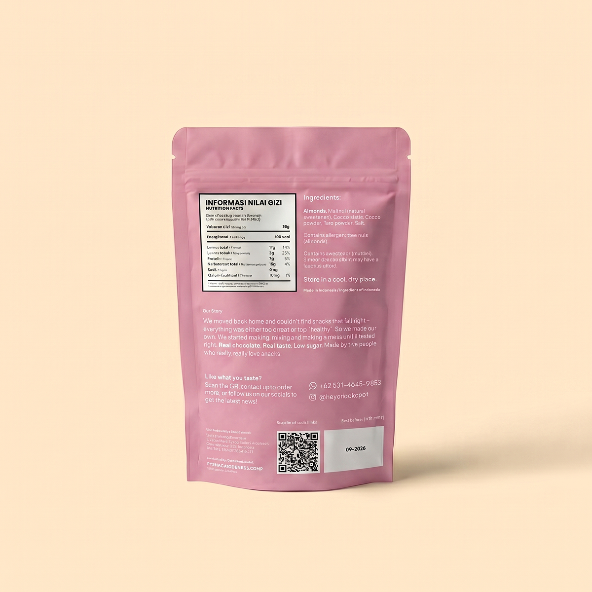 Taro Chocolate covered Cashews - 30g