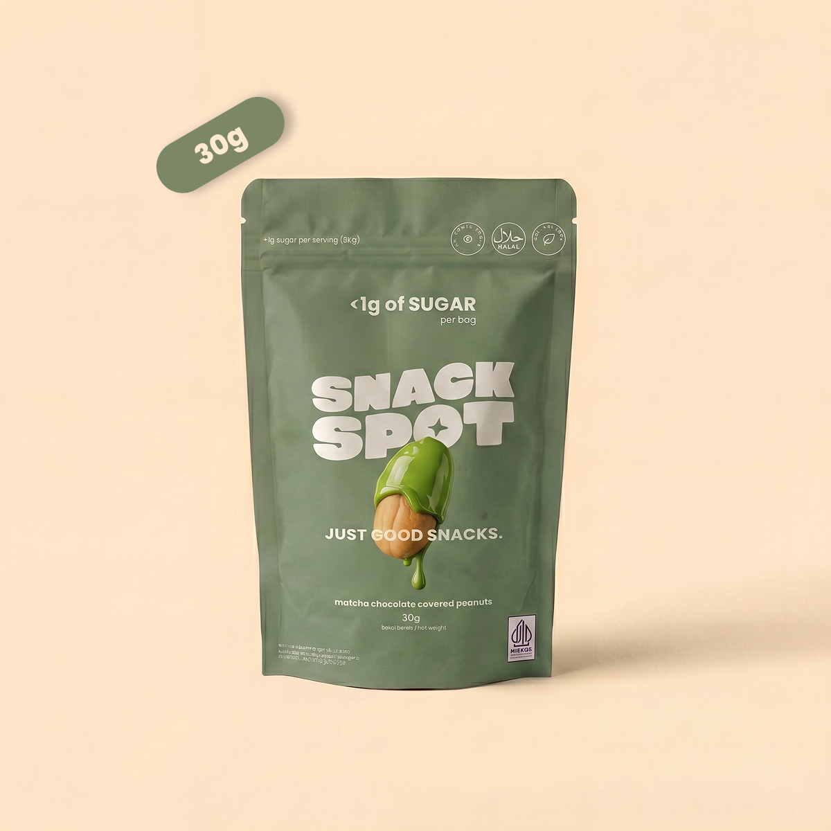 Matcha Chocolate covered Peanuts - 30g